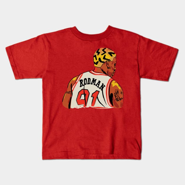 Dennis Rodman Kids T-Shirt by MokeyDesign